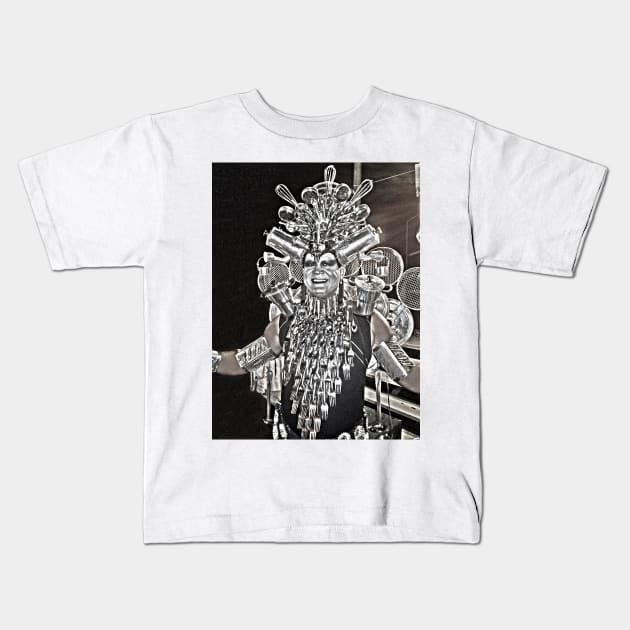 aluminum man carnival costume Kids T-Shirt by Marccelus